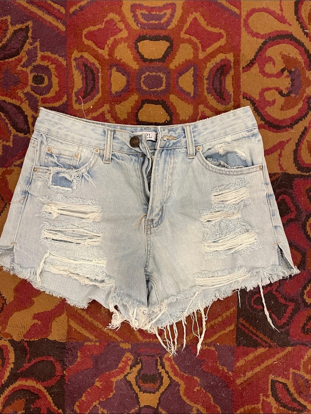 Rue21 Light Blue Distressed Cutoff Denim Shorts